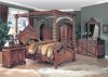 Dark Oak Finish Classic 5Pc Canopy Bedroom Set