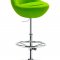 Black or Green Contemporary Barstool with Metal Base