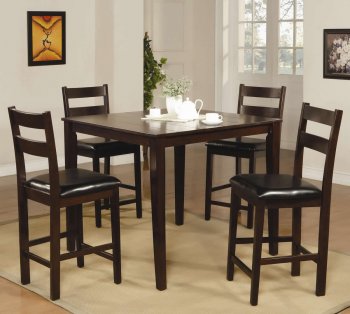 Brown Oak Finish Modern 5Pc Counter Height Dining Set [CRDS-150086]