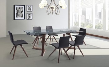 Delta Dining Table in Walnut by Whiteline Imports w/Options [WLDS-Delta]