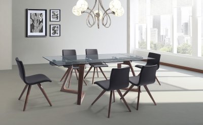 Delta Dining Table in Walnut by Whiteline Imports w/Options