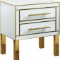 Gigi Side Table 820 in White Glass by Meridian