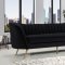 Margo Sofa 622 in Black Velvet Fabric by Meridian w/Options