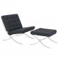 Bellefonte Chair & Ottoman BR30DGRW in Dark Grey by LeisureMod