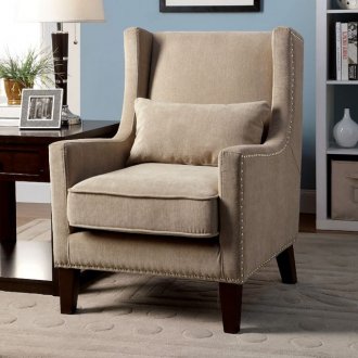 Tomar Accent Chair CM-AC6115 in Ivory Flannelette