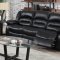 9171 Reclining Sofa in Black Bonded Leather w/Options