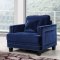 Ferrara Sectional Sofa 655 in Navy Velvet Fabric w/Options