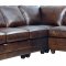 Havana Full Italian Leather Classic Sectional Sofa w/Rolled Arms