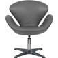 Swan Lounge Chair SW29DGRL in Grey Leatherette by LeisureMod