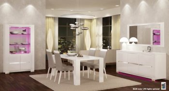 Elegance Diamond White Dining Table by At Home USA w/Options [AHUDS-Elegance Diamond White]