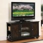 Warm Dark Brown Finish Transitional TV Stand w/Side Storage