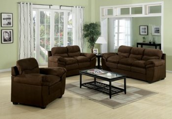 Chocolate Fabric Modern Couch & Loveseat Set w/Options [AMS-15145-Standford]