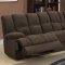 U201 Motion Sectional Sofa in Chocolate Fabric by Global