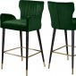 Luxe Counter Stool 792 Set of 2 Green Velvet Fabric by Meridian