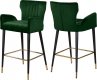 Luxe Counter Stool 792 Set of 2 Green Velvet Fabric by Meridian