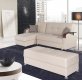 Soho Sectional Sofa in Beige Bonded Leather by Rain w/Options