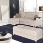 Soho Sectional Sofa in Beige Bonded Leather by Rain w/Options