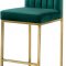 Giselle Counter Stool 781 Set of 2 Green Velvet Fabric -Meridian