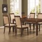 Brown Finish Modern 7Pc Dining Set w/Upholstered Chairs