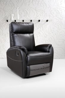 101R Recliner Chair in Black Bonded Leather by American Eagle