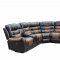 FD7801 Motion Sectional Sofa in Espresso & Brown Leather by FDF