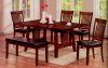 Chocolate Finish Modern Dining Table w/Optional Chairs & Bench