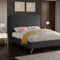 Jasmine Bed in Grey Velvet Fabric by Meridian w/Options