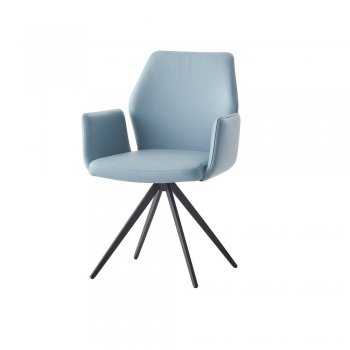 Segismunda Dining Chair DN02403 Set of 2 in Blue Leather by Acme [AMDC-DN02403 Segismunda]