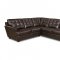 Brown Tufted Top Grain Italian Leather Modern Sectional Sofa