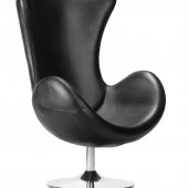 Black or White Leatherette Contemporary Swivel Chair