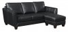 Anthony Sectional Sofa Chaise in Black Leather Match