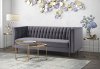 Sebastian Sofa TOV-S150 in Grey Velvet Fabric by TOV Furniture