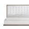 White & Walnut 4Pc Modern Bedroom Set w/Oversized Headboard Bed