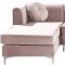 Graham Sectional Sofa 661 in Pink Velvet Fabric by Meridian