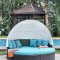 Aria CM-OS2117-25 Outdoor Patio Daybed in Turquoise w/Awning