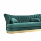 Arvada Sofa & Loveseat Set in Green Velvet by VIG w/Options