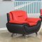 1073 Sofa in Red & Black Faux Leather w/Options