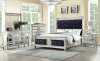 Varian Bedroom 27350 Black Velvet & Mirrored by Acme w/Options