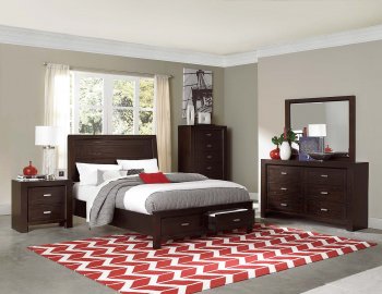 2244 Breese Bedroom by Homelegance in Dark Cherry w/Options [HEBS-2244 Breese]