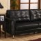 8421 Sectional Sofa in Black Bonded Leather