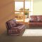 Button Tufted Marbled Leather Living Room Sofa W/Cherry Legs