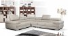 2119 Sectional Sofa in Light Gray Leather by ESF