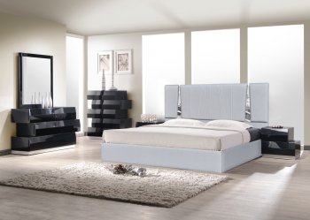 Matisse Bedroom Silver by J&M w/Optional Milan Black Casegoods [JMBS-Matissee Silver Milan Black]