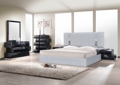 Matisse Bedroom Silver by J&M w/Optional Milan Black Casegoods