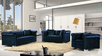 Kayla 615 Sofa in Royal Navy Velvet w/Options by Meridian [MRS-615Navy-Kayla]