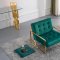 Pierre Accent Chair 523 in Green Velvet Fabric by Meridian