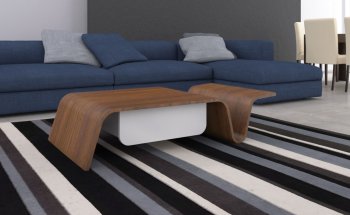 Arnau Coffee Table in Dark Oak & White by At Home USA [AHUCT-Arnau]