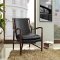 Makeshift Lounge Chair in Black Leather by Modway