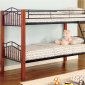 Black Metal & Warm Medium Wood Modern Twin Over Twin Bunk Bed