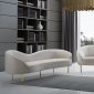 Ritz Sofa 659 in Cream Velvet Fabric by Meridian w/Options